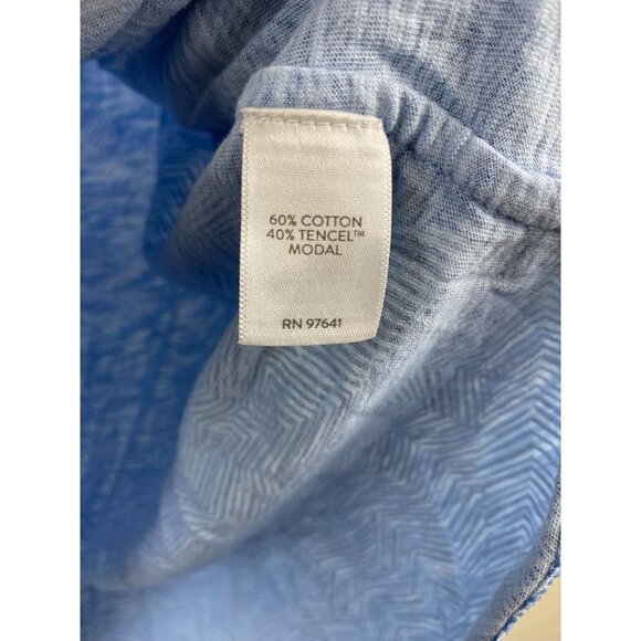 J.Jill Tencel Modal Top Womens Medium Blue Casual Beach Vacation Boho Coastal - Picture 7 of 10